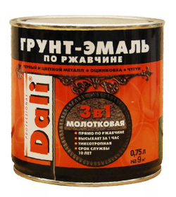 Грунт-эмаль по ржав. молот-я 3в1 2 л зеленый Dali