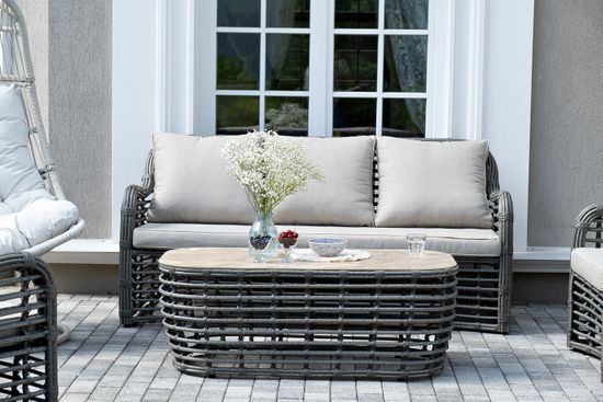 "Ницца" лаунж-зона из искусственного ротанга, цвет бронзовый