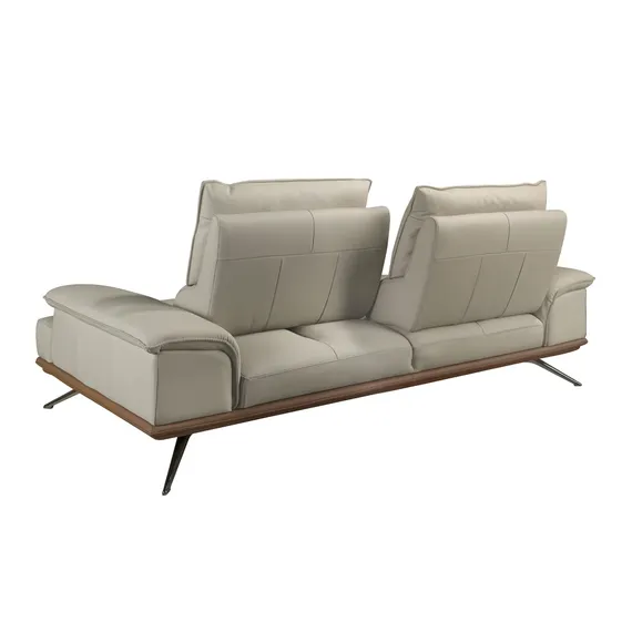 3-местный диван из серо-коричневой кожи, модель 6247