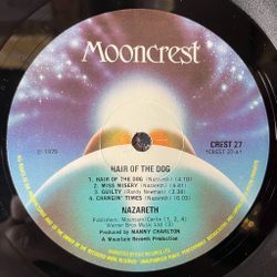 Винтажная виниловая пластинка LP Nazareth Hair Of The Dog (UK 1975) Mooncrest CREST 27