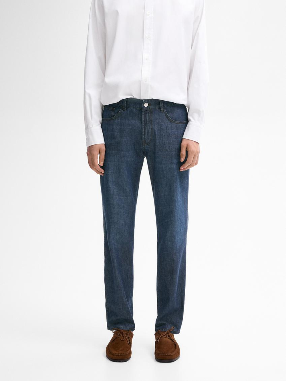 Massimo Dutti Зауженные джинсы из 100% хлопка, индиго