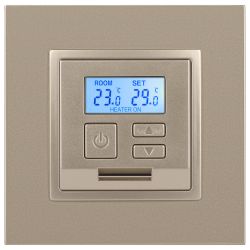 14-4111-04 ЭРА Терморегулятор универс. 230В-Imax16А, IP20, Эра Elegance, шампань | Elegance Шампань