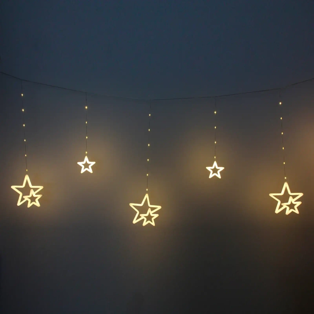 Гирлянда для дома БАХРОМА ш3м*0,8/0,5м 672 лампы LED «Звездопад», прозрачн.провод, 8 реж, IP-20,Теплый белый (возможность соедиения)