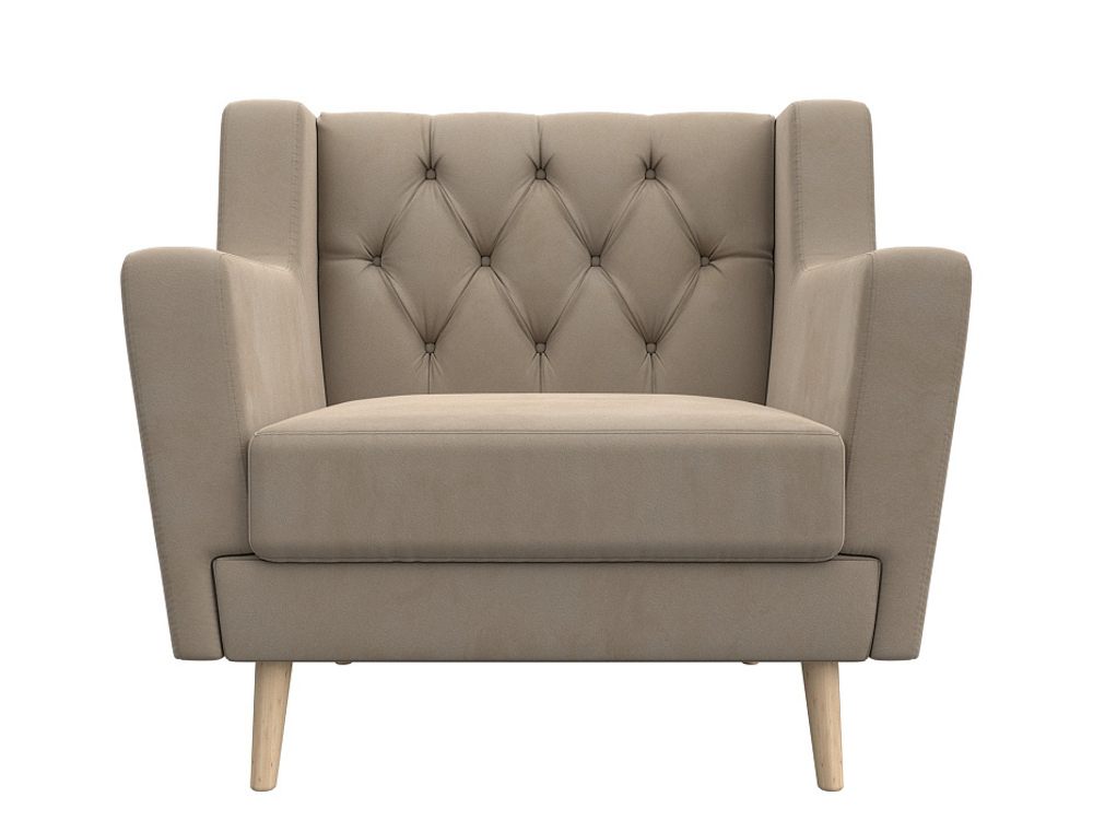 Кресло Брайтон Люкс, Бежевый, Велюр, 108889