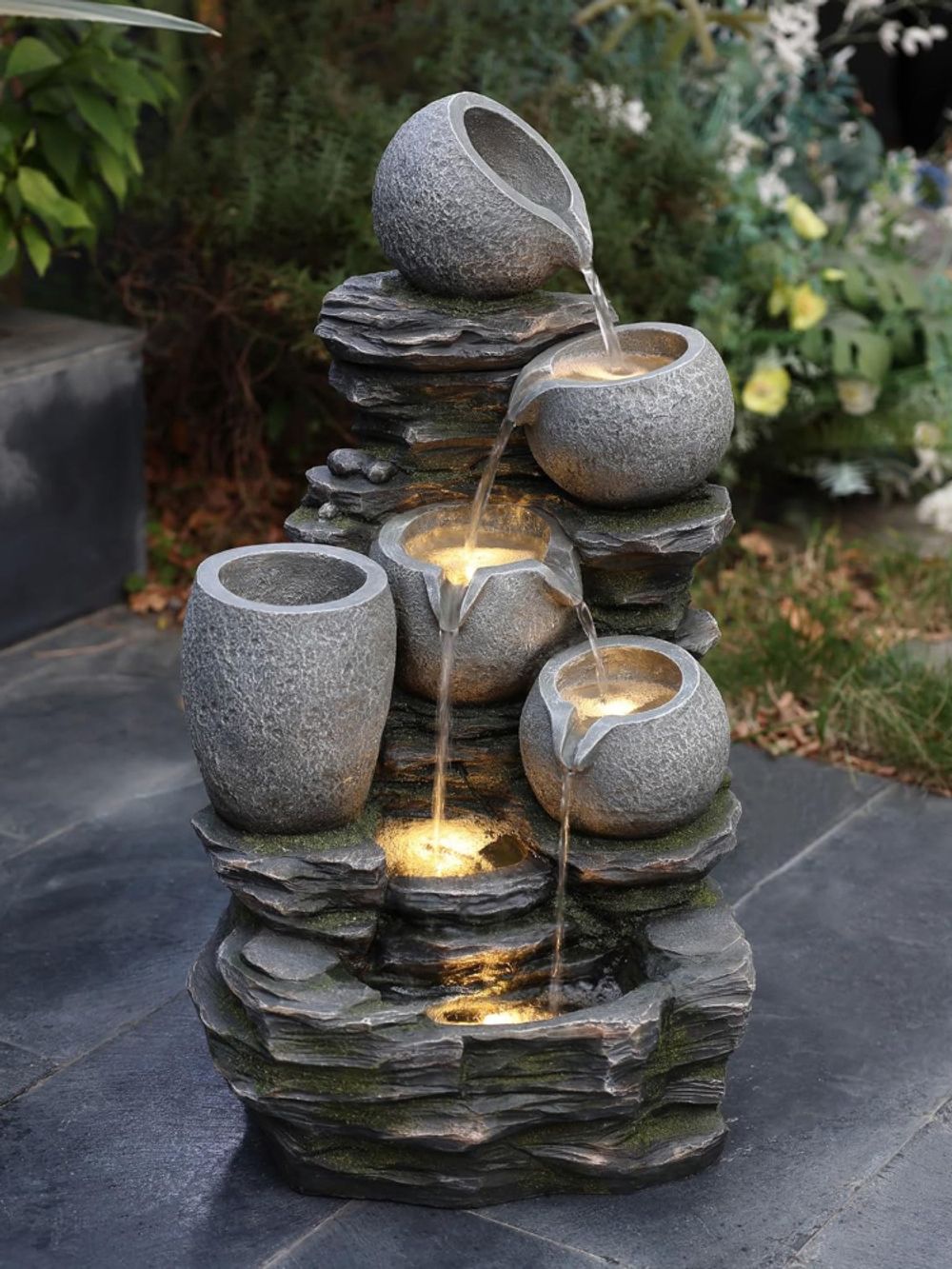 Waterfall Фонтан декоративный с подсветкой Горшки