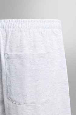 ZARA ДЖОГГЕРЫ-ШОРТЫ ИЗ ХЛОПКА, СЕРЫЙ МЕЛАНЖ