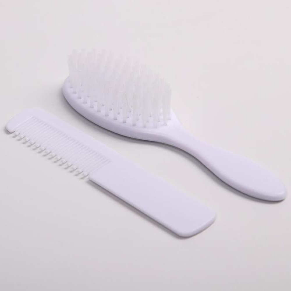 5276669 Набор для ухода за волосами: расческа и щетка, цвет белый