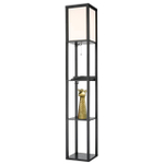 8093/1F COMFI LN25 361 черный/белый, дерево/текстиль Торшер Е27 1*60W 220V PRACTIC