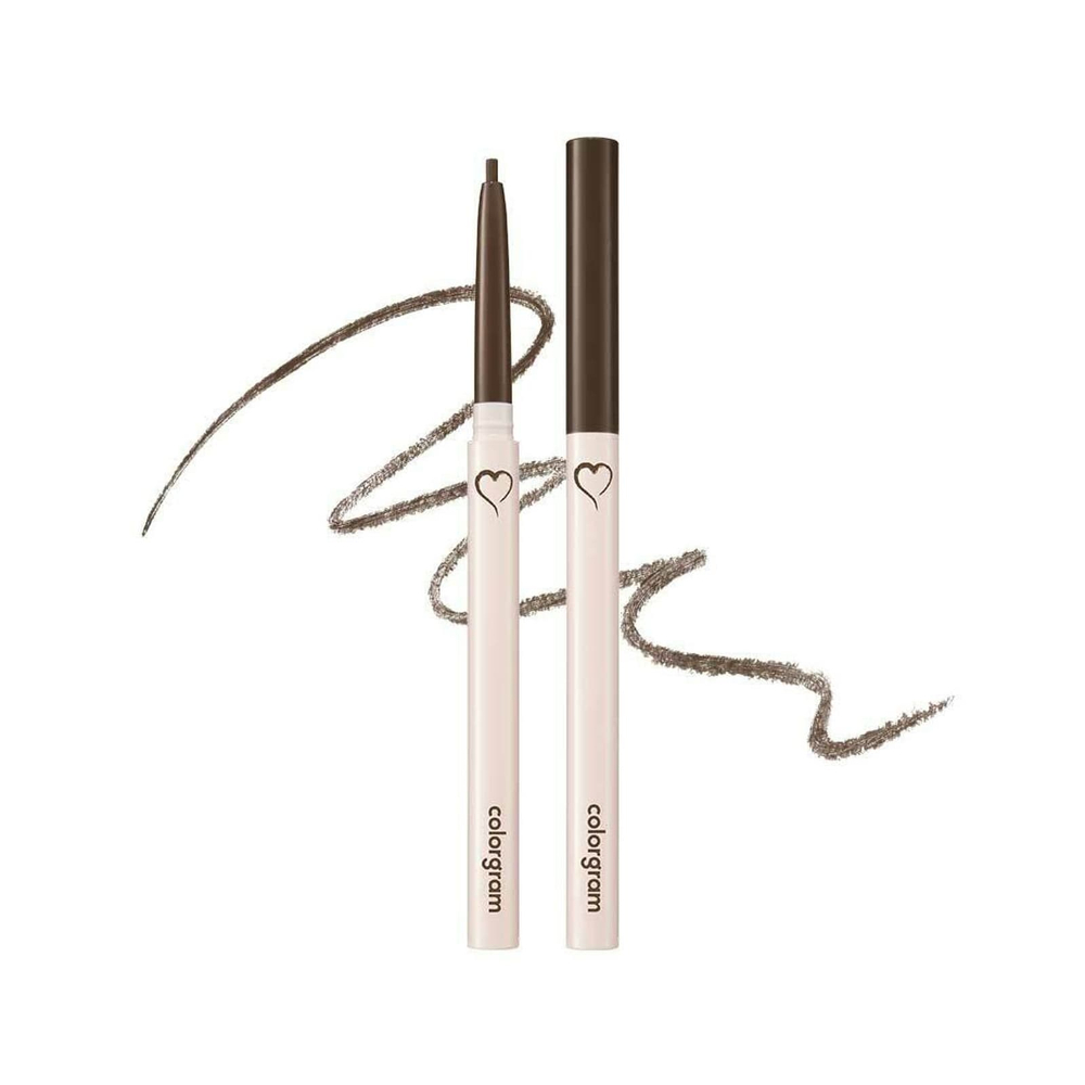 Colorgram, тонкая подводка-карандаш, для восстановления оттенка, 02 темно-коричневый, 0,12 г (0,004 унции)