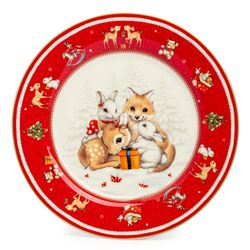 НАБОР ПОСУДЫ LEFARD "C НОВЫМ ГОДОМ" 3 ПР.: САЛАТНИК 800 МЛ, ТАРЕЛКА 19 СМ, КРУЖКА 400 МЛ (КОР=8НАБ.)