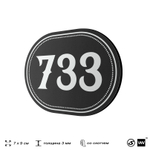 Номерок на дверь квартиры 733, для кабинета, офиса, шильдик 9 х 7 см, черный, Айдентика Технолоджи