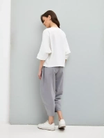 Футболка оверсайз большие размеры летучая мышь экрю