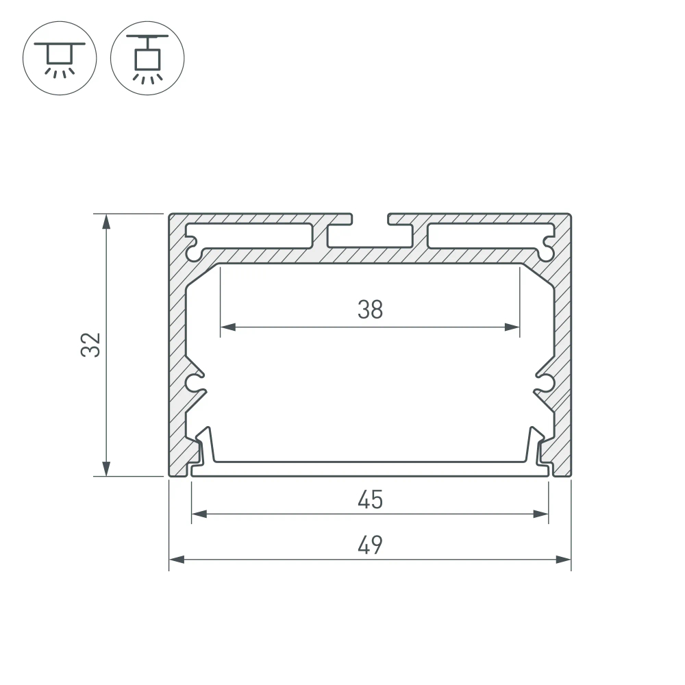 Профиль SL-LINE-4932-3000 ANOD (Arlight, Алюминий) 036200