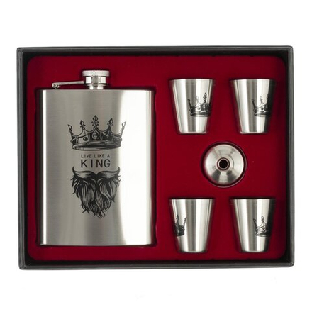 GAEM Набор из 6-ти предм: фляжка, 4 стопки, воронка, 230 мл, L21,5 W17 H4 см