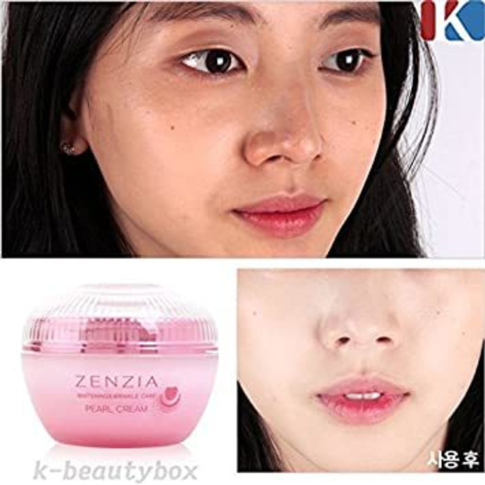 ZENZIA. Крем для лица с жемчужным порошком Whitening & Wrinkle Care Pearl Cream