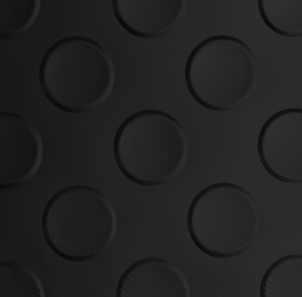 Рулонное резиновое покрытие "КОМФОРТ" - МОНЕТКА, ширина 1,5 м, черный, рулон 10м