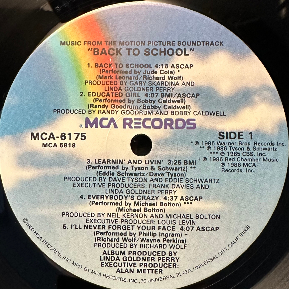 Back To School - Music From The Motion Picture Soundtrack (США 1986г.)