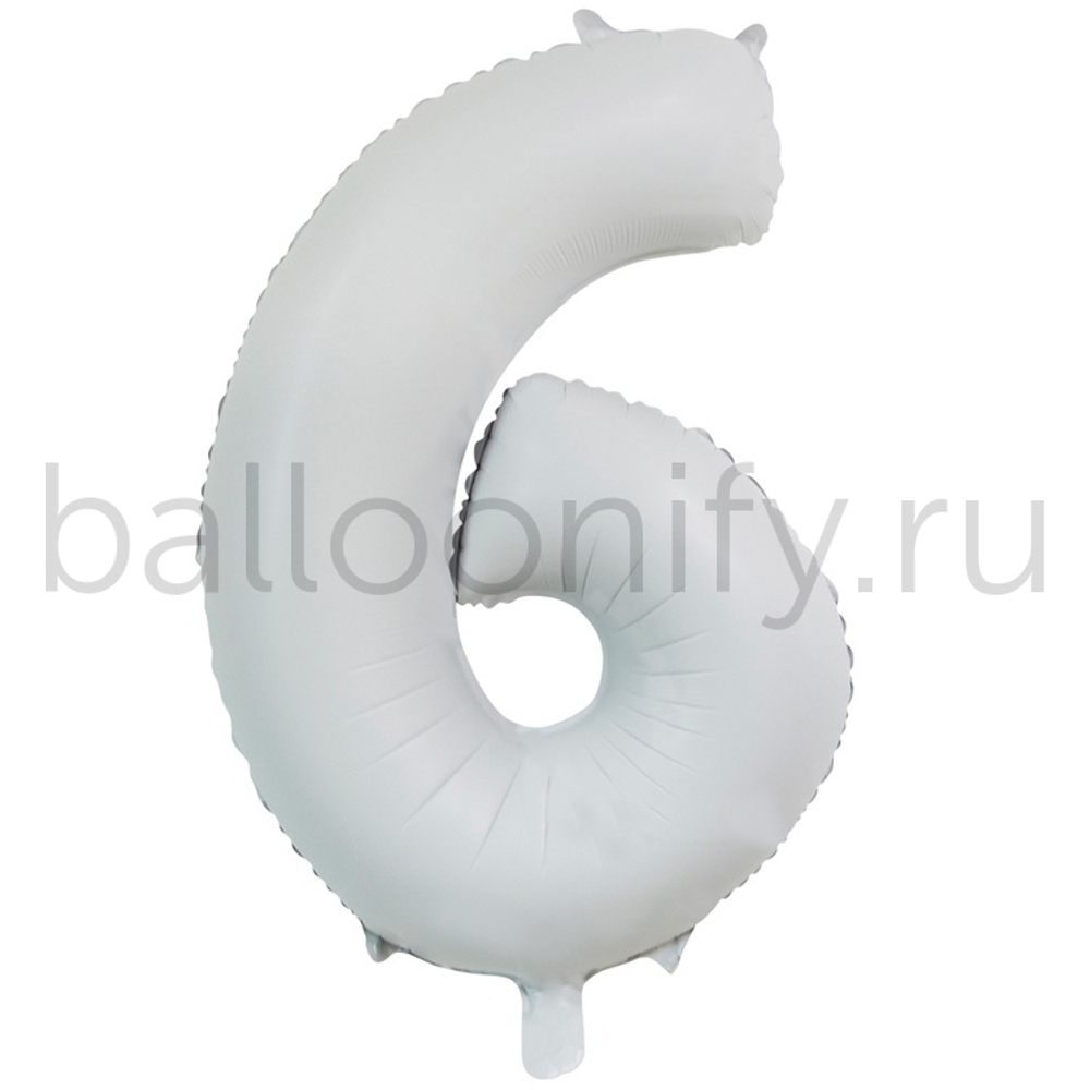 Шар ЦИФРА 6 White 26" 66 см
