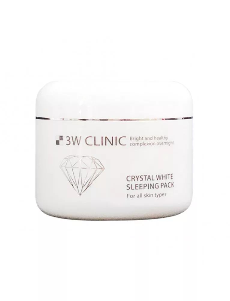 Маска для лица 3W Clinic Crystal White Sleeping Pack ночная выравнивает тон кожи 100 мл