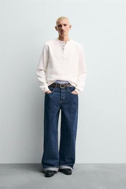 ZARA X CHAMPION ® ДЖИНСЫ BAGGY FIT, СИНИЙ