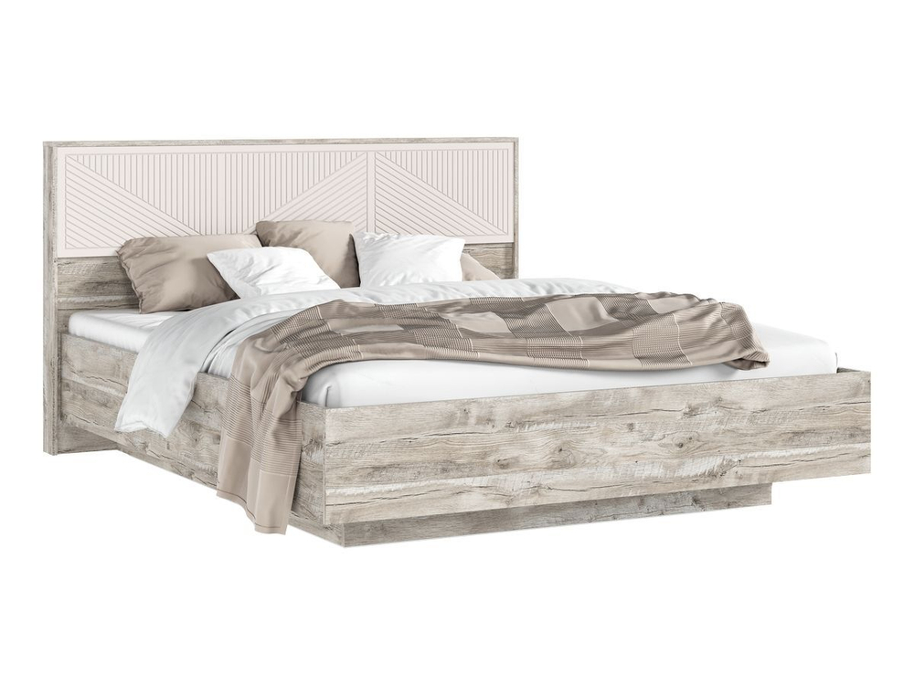 Кровать двухспальная 160х200 парящая с подъемным механизмом Браш Графит/Дуб Крафт