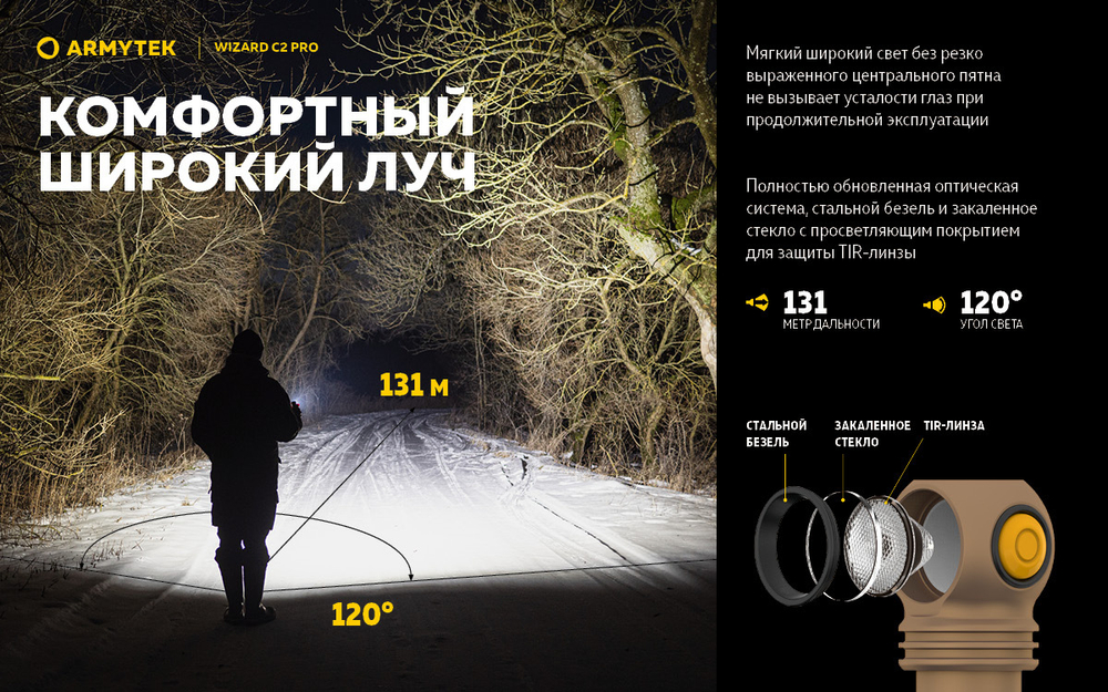 Мультифонарь Armytek F08701CS Wizard C2 Pro Magnet USB Sand White
