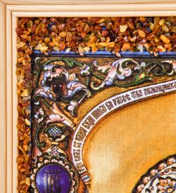 AMB-51/ 1 Икона «Господь Вседержитель» (с янтарной крошкой) дер.рамка 21х30