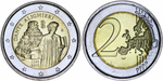 Италия 2 евро, 2015 750 лет со дня рождения Данте Алигьери UNC
