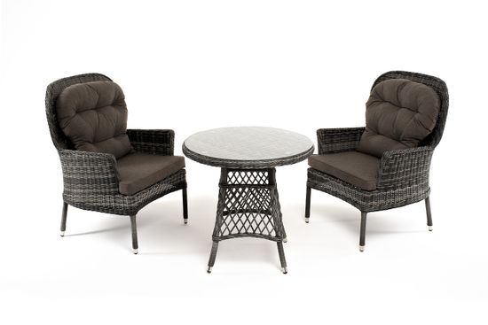 "Алиса" кофейный комплект из искусственного ротанга, цвет графит