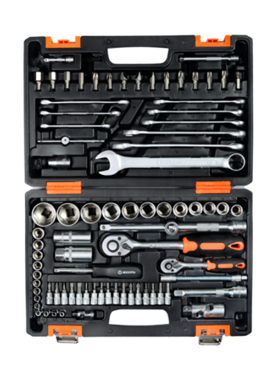 Набор инструментов АВТО, 1/2" , 1/4" , CrV, в кейсе 82 предм Вихрь