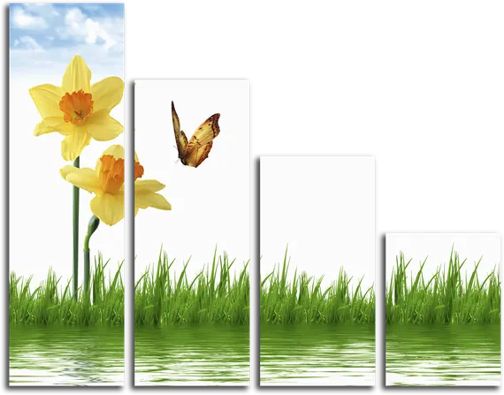 Модульная картина "Летние бабочки"
