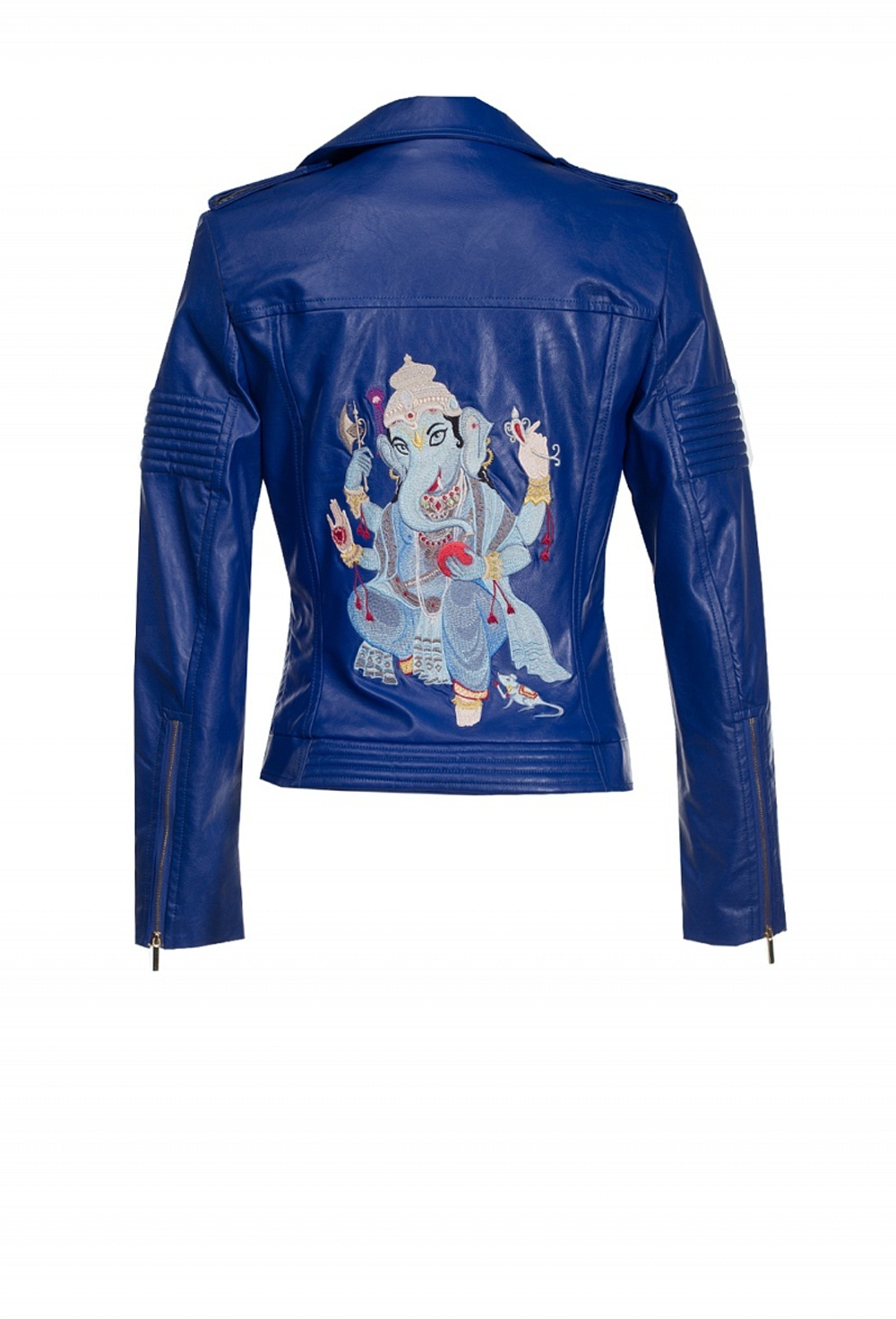 Куртка-косуха из экокожи синяя LE-14-17FW