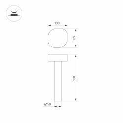 Светильник LGD-SWAMP-BOLL-H500-7W Warm3000 (GR, 93 deg, 230V) (Arlight, IP65 Металл, 3 года) 029968