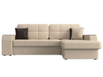 Диван угловой Брюссель правый угол, Бежевый\Коричневый, Экокожа, 29394