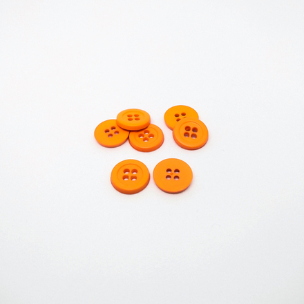 Пуговица №1025,14мм, 4 пр., цв.оранж.