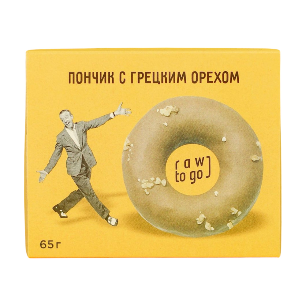 Пончик с грецким орехом Raw to go, 65 г