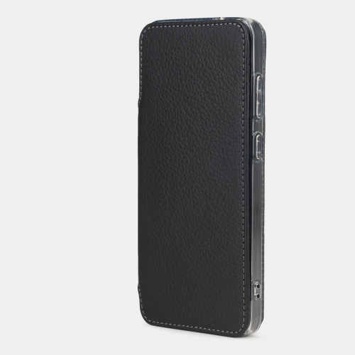Чехол для Samsung Galaxy S24 из натуральной кожи теленка, черного цвета
