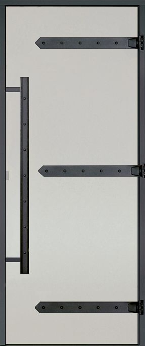 HARVIA Двери стеклянные LEGEND 9/19 черная коробка сосна, сатин D91905МL