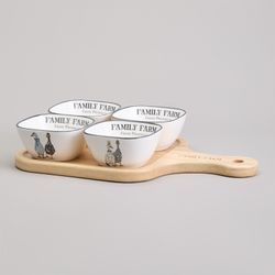 НАБОР САЛАТНИКОВ НА ДЕРЕВ. ПОДСТАВКЕ LEFARD "FAMILY FARM" 5 ПР. 30*19*6,7 СМ (КОР=8НАБ.)