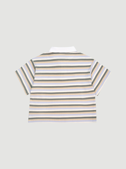 Поло оверсайз Mjölk Полоска серая