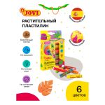 Пластилин 6 цветов Jovi, 90г, растительный, флуоресцентный, карт. коробка