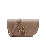 Кожаная сумка через плечо ROUND CLICK BAGUETTE BABY VITE Pinko - бежевый(101971 A0QO)