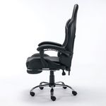 Кресло компьютерное BRABIX "Dexter GM-135", подножка, две подушки, экокожа, черное, 532800