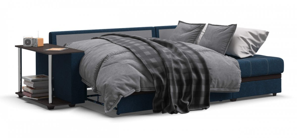 Угловой диван Атланта НПБ Рогожка Мальмо синий