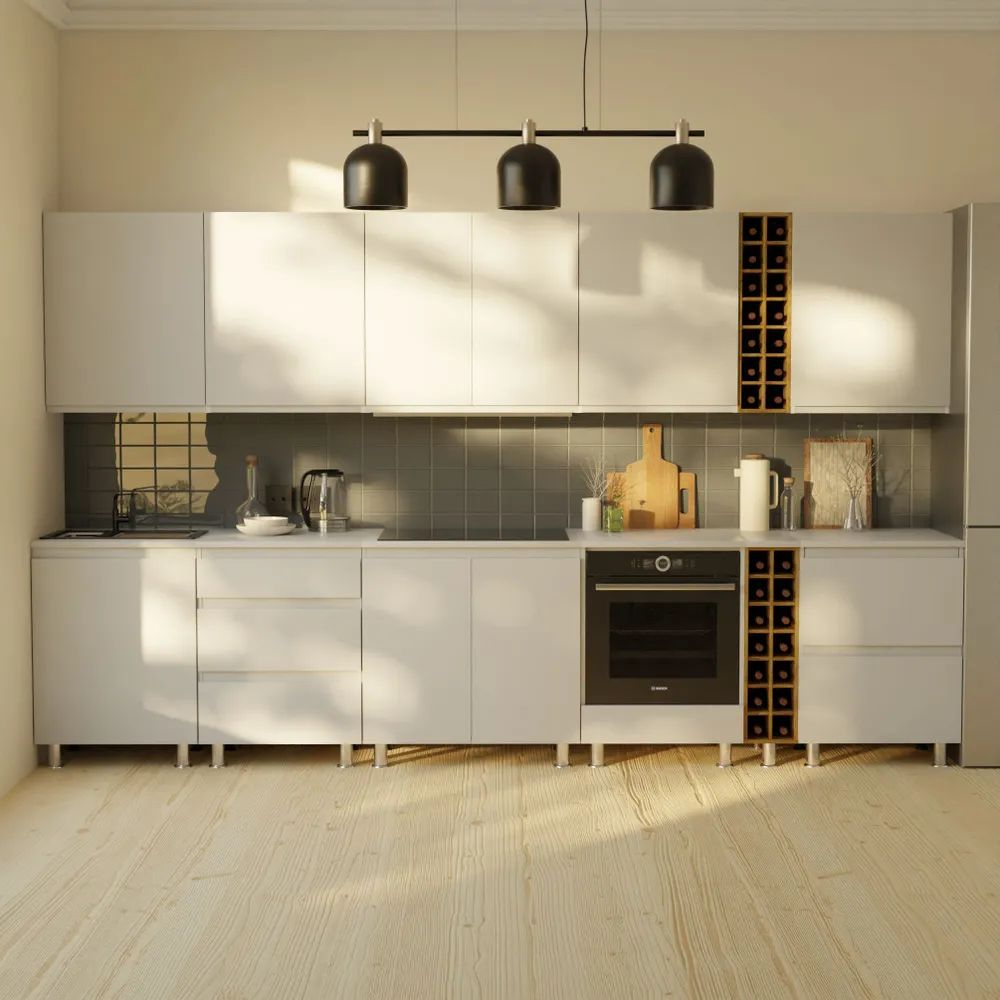 Кухонный напольный модуль для бутылок 20х60х85, Севилья, со столешницей, винный шкаф на ножках, массив дуба, Dipriz