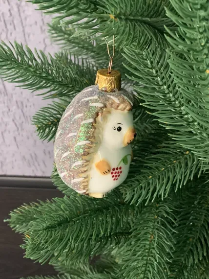 Елочное украшение Ежик с малиной, стекло, Витус (А380)