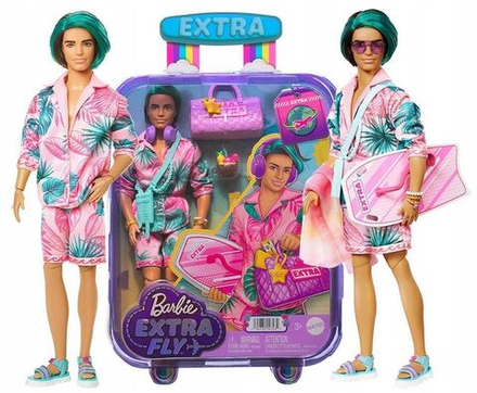 Кукла Barbie Extra Fly Beach Mattel Кен в модной пляжной одежде HNP86