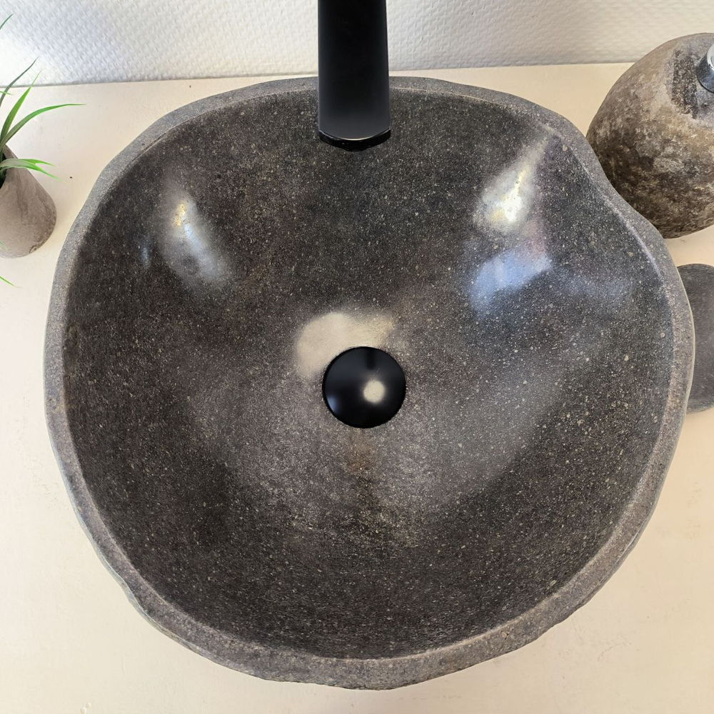 Раковина из речного камня RS-66018 41х40х15 из натурального камня