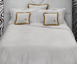 Постельное белье 2 спальное евро Roberto Cavalli White Python 001 Bianco