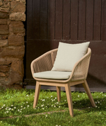 Portalo Стул из бежевого шнура с ножками из массива акации